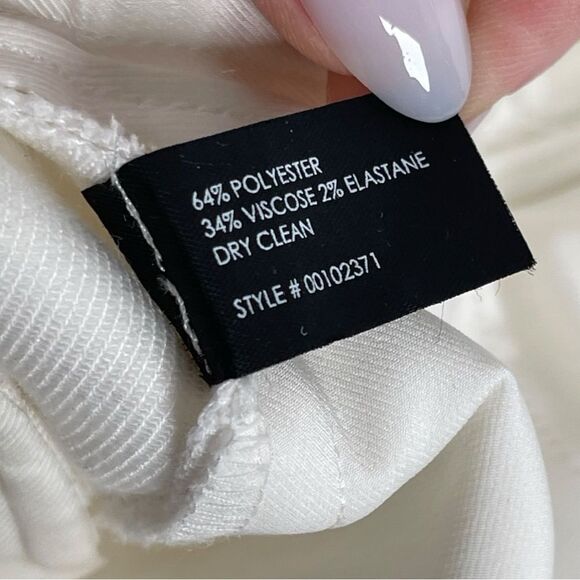 Club Monaco Collection Mid Rise Slim Fit White Trouser Pants Women’s Size 4 - Picture 4 of 10